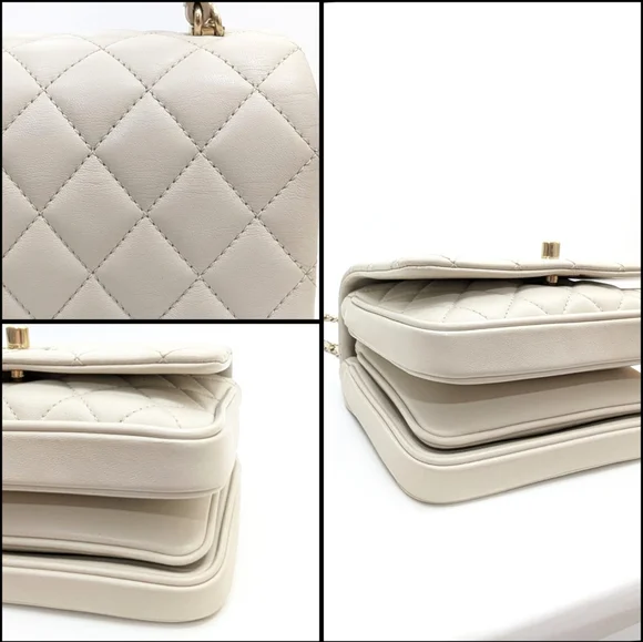 ✨️Authentic Chanel Citizen Chic Top Handle Bag Quilted Lambskin Mini ivory - Picture 6 of 16